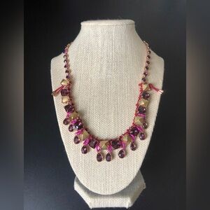 Rare find/ Marc by Marc Jacobs purplish red crystal  necklace vintage jewelry